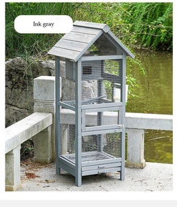 Volière d'extérieur classique en bois de sapin durable avec nichoir et cage pour pigeons géants, toutes saisons - Product Image 4