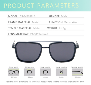 Lunettes de <span class=keywords><strong>soleil</strong></span> polarisées carrées 2026 pour femmes et hommes, monture métallique fine et tendance, protection UV400, durables, protection solaire, fabrication OEM ODM - Product Image 3