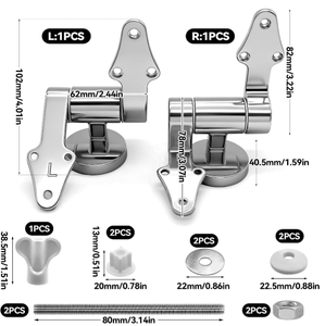 Nuove Cerniere per Sedile WC in Lega di Zinco per Hotel, Accessori per Toilette Resistenti con Viti e Raccordi per Bagno - Product Image 6