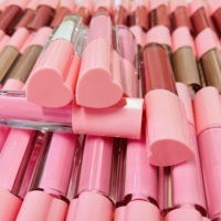 Gloss à lèvres populaire en tube cœur, emballage personnalisé, gloss crémeux brillant, gloss à lèvres végétalien, marque privée