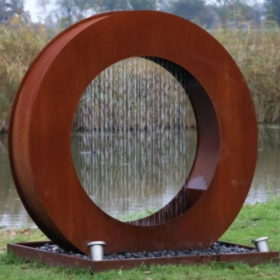 Fonte de círculo de água 125cm de diâmetro jardim características para decoração