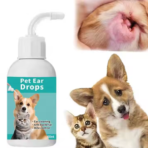 Gouttes auriculaires pour animaux de compagnie à base de plantes naturelles, 60 ml, grand format, <span class=keywords><strong>traitement</strong></span> sûr pour chiens et chats, élimination du cérumen et des odeurs, directement de l'usine - Product Image 1