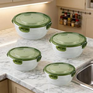 Juego de Recipientes Redondos Reutilizables para Almacenamiento de Alimentos, Libres de BPA, Herméticos, Apilables, Aptos para Microondas y Lavavajillas - Product Image 4