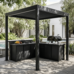 Cocina Exterior de Acero Inoxidable a Prueba de Humedad Personalizada con Pérgolas de Aluminio, Gabinetes de Cocina Exterior Premium para Patio Trasero - Product Image 1