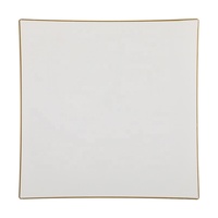 Assiettes PS carrées jetables en plastique à bord doré/argenté de couleur claire en gros pour les fêtes, les mariages et les anniversaires Logo personnalisé