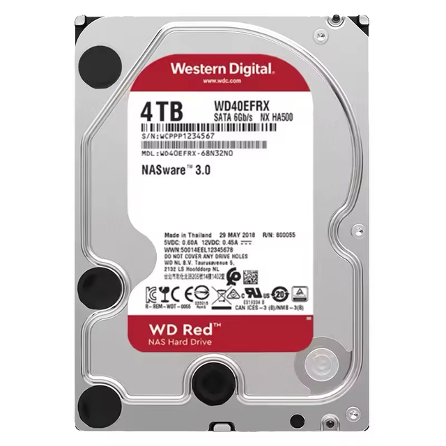 4TB SATA 6Gbps 7200RPM 256MB Cache 3.5in Internal HDD WD40EFPX New Package for Server Multi-Bay NAS RAID