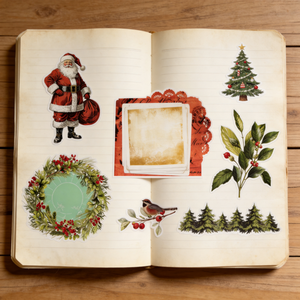 Autocollants en vinyle personnalisés sur le thème <span class=keywords><strong>de</strong></span> Noël vintage, autocollants décoratifs, <span class=keywords><strong>couronne</strong></span> <span class=keywords><strong>de</strong></span> Noël, autocollants transparents pour journal, <span class=keywords><strong>scrapbooking</strong></span>, bricolage - Product Image 3