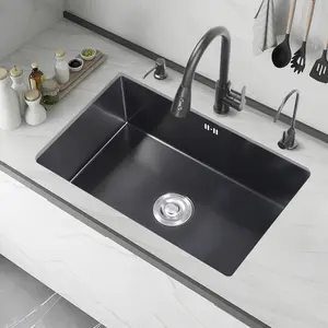 现代厨房多功能单碗厨房水槽商用底座304不锈钢水槽洗涤水槽