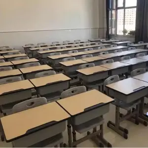 שולחן עבודה וכיסא מודרניים להתאמה אישית לאדם יחיד לילדים ריהוט כיתות מתכוונן סדרת ריהוט בית ספר