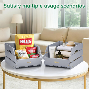 Ensemble de 3 étagères empilables en bois <span class=keywords><strong>pour</strong></span> pommes de terre, oignons, fruits, légumes, <span class=keywords><strong>pour</strong></span> la cuisine, <span class=keywords><strong>le</strong></span> garde-manger - Product Image 4