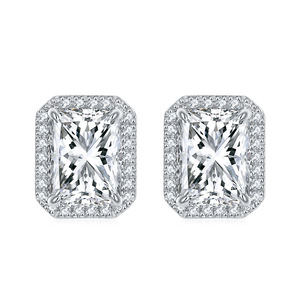 High-End 925 Silver Cushion Cut CZ Halo Wedding <b>Set</b>, Luxury Rhodium Plated Zirconia Bridal Jewelry <b>Set</b> for Elegant Bride - Product Image 3