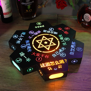 LED Illuminated Game Wheel Full Color Printing Wavy <b>Corners</b> Electronic Russian Roulette KTV <b>Bar</b> Drinking Game Props - Product Image 2
