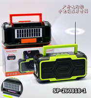 Altavoz Solar JY-77 con Linterna, Altavoz Portátil para Exteriores con Batería Extraíble