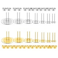Vente en gros de supports de boucles d'oreilles en acier inoxydable hypoallergénique, supports vierges pour la fabrication de bijoux DIY