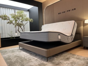 Matelas intelligent réglable et durable avec massage et housse en tissu tricoté en mousse à mémoire de forme taille King pour hôtels et chambres à coucher - Product Image 1