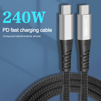 Câble de charge tressé personnalisé USB Type C vers USB Type C, USBC vers USBC 5A 240W PD EPR Câble de charge rapide pour téléphone portable