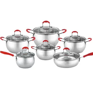 Chất lượng cao 12 cái nhà nấu ăn nồi đặt thép không gỉ Cookware Set chậu và chảo không dính nhà bếp