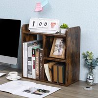 Étagère de bureau robuste sans fil à 3 niveaux, petite bibliothèque autoportante en bois, organisateur de fournitures de bureau à poser sur table pour salle d'étude