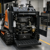 Mini-chargeuse sur chenilles T460 multi-attachements avec attache rapide, tarière hydraulique, trancheuse, brise-roche et fourche de chargement