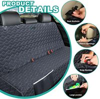 Housse de siège auto pour chien, housse de siège arrière pour animaux de compagnie, matelassée, résistante à l'eau, noire, grande taille, protection de siège arrière pour chien