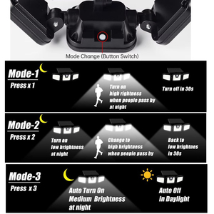 Lampu Taman garasi luar ruangan Surya <span class=keywords><strong>3</strong></span> kepala lampu Sensor gerak IP65 tahan air 270 sudut lebar lampu dinding banjir dengan <span class=keywords><strong>3</strong></span> mode 74Led - Product Image 3