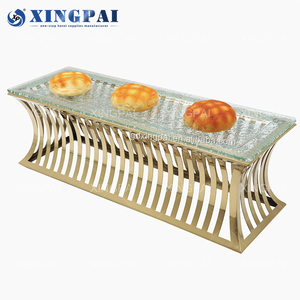 XINGPAI - Juego de Soportes Elevadores para Buffet de Acero Inoxidable Dorado, Soporte de Exhibición de Alimentos de 3 Niveles para Buffet, Bodas y Restaurantes - Product Image 3