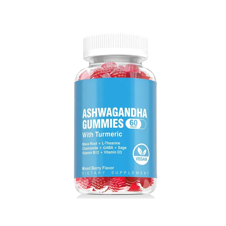 Support custom Supplement Bear Flavor Antioxidant Vitamins Ashwagandha Gummies With Maca Root