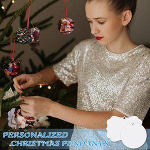 Pendentifs vierges pour sublimation en vrac, ornements de Noël, ornements imprimables recto-verso en aluminium pour sublimation - Product Image 4