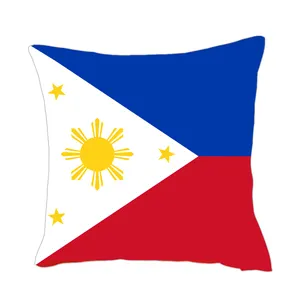 कस्टम आउटडोर इनडोर बर्लेप फिलीपींस के लिए झंडा डिजाइन सीट कुशन तकिया घर सीट सजावट