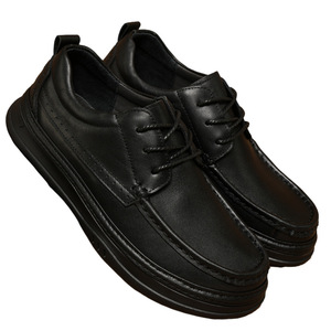 Zapatos Náuticos de Cuero Estilo Británico para Hombre, Punta Redonda, Suela de Goma, Entresuela de EVA Acolchada, Para Todas las Temporadas, Con Cordones, Corte Bajo - Product Image 4