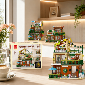 Sets de Construcción 3 en 1: Cafetería y Ciudad Castillo para Compradores Mayoristas de Juguetes, Regalos de Montaje de Cabañas de Fantasía y Empaque Personalizado - Product Image 2