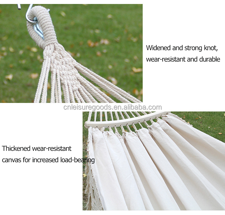 Uplion Outdoor Handmade Hammock Cotton Hammock With Tassel Brazilian Macrame Hanging Hammock