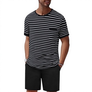 Pijama de Dos Piezas para Hombre, Cuello Redondo, Manga Larga, Pantalones, Verano, Transpirable, Secado Rápido, Informal, Algodón - Product Image 3