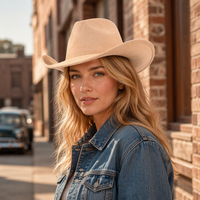 Chapeau de cowboy à petite visière avec logo personnalisé en faux daim, style Cattleman, pour hommes et femmes, idéal pour le ranch, le rodéo, les festivals, l'été, le western, la vente en gros et les activités de plein air
