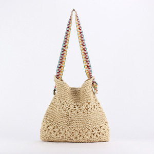 Generation Vintage National Style Casual <b>Square</b> Shoulder Bag Color Paper Rope Woven Beach Women's Bag Magnetic Tanjing - Product Image 6