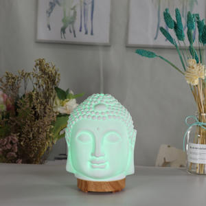 Buddha Head Aroma <b>Diffuser</b> <b>Ceramic</b> Humidifier With Led Light 0.5L Ultrasonic Silent For Home Office Decor - Product Image 3