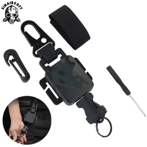 Porte-clés tactique télescopique antivol en nylon avec boucle de suspension et sangle de sécurité pour équipement de défense personnelle - Product Image 1