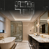 Service de conception architecturale de villas modernes de luxe professionnel, plan de maison personnalisé à 5 chambres avec piscine