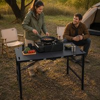 Table de camping pliante hydraulique OEM IGT, hauteur réglable, modulaire, pour barbecue, thé, pique-nique
