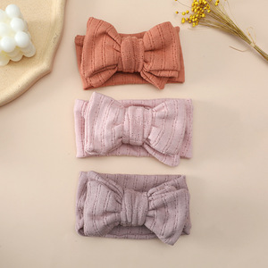 Children's Hair Accessories Jacquard Nylon Double Bow <strong>Baby</strong> <strong>Headbands</strong> and Bows <strong>Baby</strong> Hair Band - Product Image 2