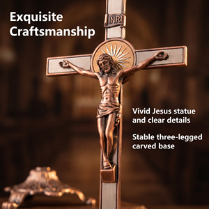 Crucifijo de Mesa HT con Base de Aleación de Zinc, Cruz Decorativa, Regalo Religioso para Cristianos, Decoración para el Hogar, Dormitorio y Sala de Estar - Product Image 4