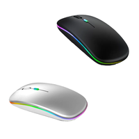 X509 Mouse nirkabel Bt Rgb, tetikus ergonomis lampu latar Led komputer nirkabel dapat diisi ulang untuk Laptop Pc