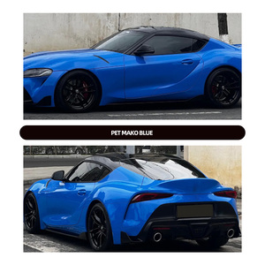 Película de revestimiento para coche de 1,52x18m de alta calidad, vinilo tiburón azul brillante autoadhesivo, rollo de pegatina para coche que cambia de Color, pintura protectora - Product Image 3