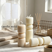 Moule à bougie en silicone Colonne géométrique Ornement Décoration de vacances Colonne rayée