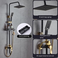 Deao salle de bain or bain luxe kit de douche 4 fonctions piano laiton ensemble de douche thermostatique pour hôtel