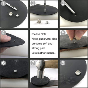 1000pcs מתכת קריסטל הרבעה ריינסטון מסמרת כפול כובע ציפורני עור ספייק בגד מסמרות נעלי תיק דקור DIY אמנות 5mm-11mm - Product Image 6