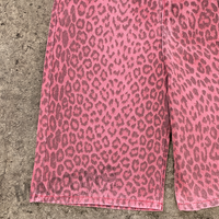 Shorts en jean Y2K personnalisés, style streetwear, imprimé léopard et camouflage intégral, coupe évasée et ample