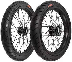 Nouveau stock US pour jeu de roues Supermoto LBX 17 pouces en aluminium CNC, pneus haute adhérence 70/90-17 90/80-17 avant/arrière pour vélo électrique 1 - Product Image 1