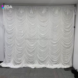 Decoración Colgante de Tela Blanca con Ondas de Agua Personalizada LEDA para Bodas, Fiestas, Cumpleaños, Nueva Llegada - Product Image 1