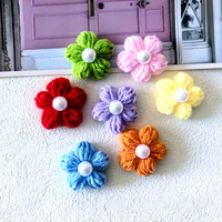 Nouveaux produits 2026 : Fleurs gonflées de 4,5 cm avec perles, accessoires de crochet DIY, accessoires vestimentaires à moins d'un dollar L02